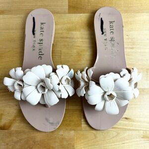 Kate‎ Spade New York Jaylee 3D Floral Thong Sandals Slides Size 6 / 38 FLAWS
